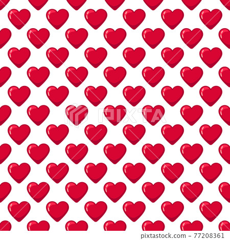 Red glossy candy hearts seamless pattern 77208361
