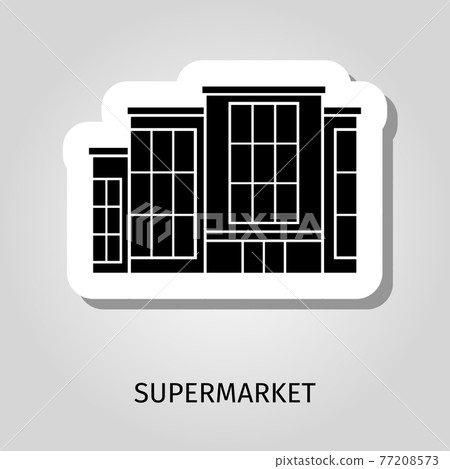 Supermarket black building sticker Supermarket black building sticker 77208573