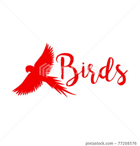 Red logo design with flying bird Red logo design with flying bird 77208576