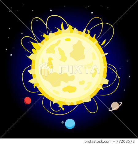 The sun in space illustration The sun in space illustration 77208578