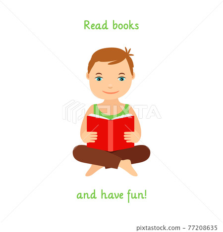 Child reading a book poster Child reading a book poster 77208635