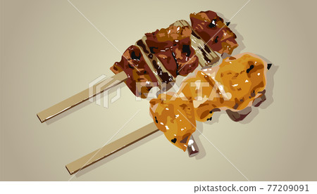 Yakitori semi-realistic illustration material Yakitori semi-realistic illustration material 77209091