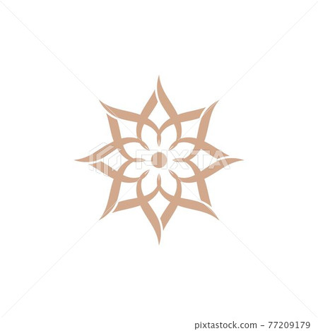 Abstract mandala flower swirl logo icon vector design. Elegant premium ornament vector logotype symbol. logo for hotel spa salon 77209179