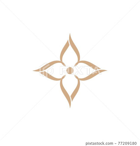 Abstract mandala flower swirl logo icon vector design. Elegant premium ornament vector logotype symbol. logo for hotel spa salon 77209180