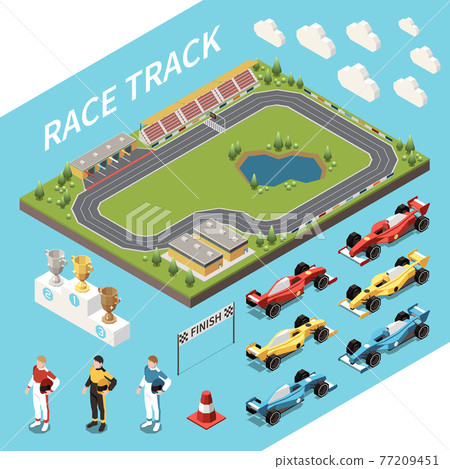 Race Track Isometric Set 77209451