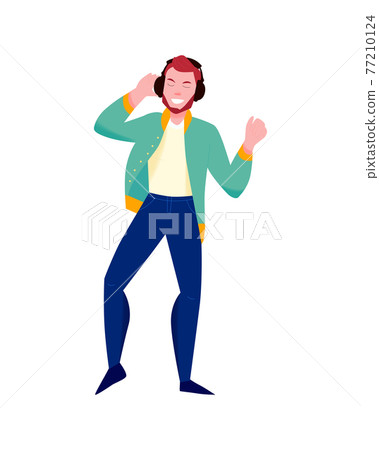 Hipster With Headphones Composition 77210124