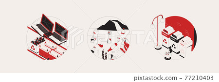 Garbage Isometric Compositions Set 77210403