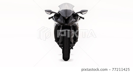 3d black super sports motorbike on white isolated background. 3d illustration. 3d black super sports motorbike on white isolated background. 3d illustration. 77211425