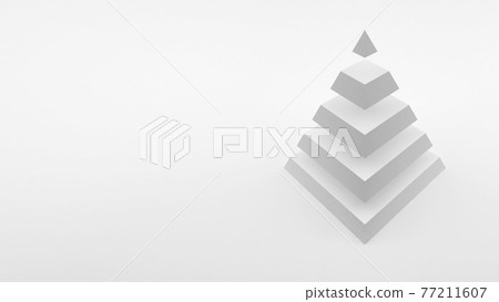 Logo on a white background white pyramid consisting of equal horizontal parts. 3d rendering. 77211607