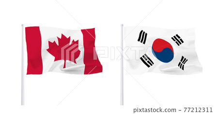 加拿大和韓國國旗 加拿大和韓國國旗 77212311