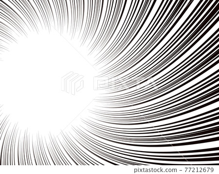 A vortex-like concentrated line with the center shifted to the left, horizontally long 77212679