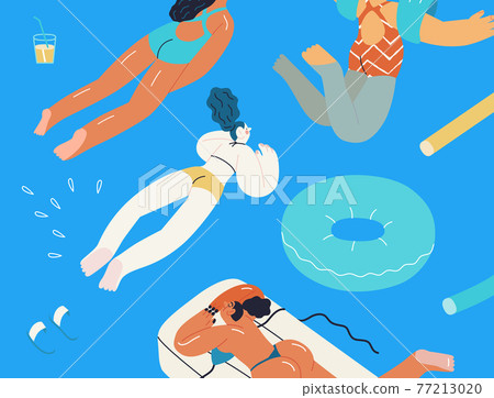 Beach resort activities, modern flat vector illustration 77213020