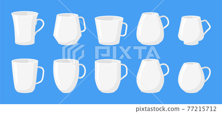 Coffee cups mockup template mugs icon set vector Coffee cups mockup template mugs icon set vector 77215712
