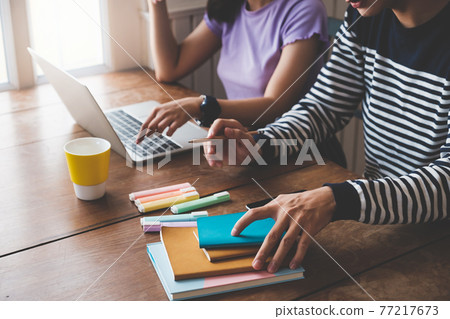 Young freelance Start up owner confirm order from customer at home office, Small Business Entrepreneur SME, Shipping shopping online. Young freelance Start up owner confirm order from customer at home office, Small Business Entrepreneur SME, Shipping shopping online. 77217673
