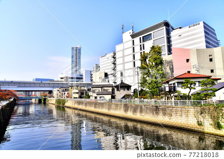 從江川橋/目黑川（東京都品川區）附近看新波站方向 [2020.11] 77218018