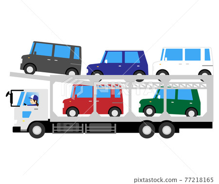 Female driver driving a car carrier 77218165