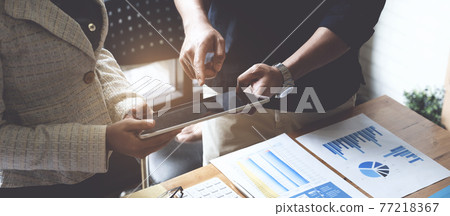 Group of Businessman and Accountant brainstorming with digital tablet for investigation of corruption account . Anti Bribery concept. 77218367