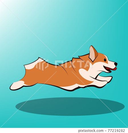 Cute Cartoon Vector Illustration of a corgi dog 77219282
