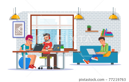 Coworking center concept vector illustration, flat style design 77219763