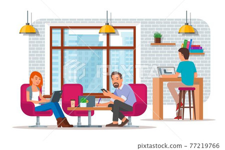 Coworking center concept vector illustration, flat style design Coworking center concept vector illustration, flat style design 77219766