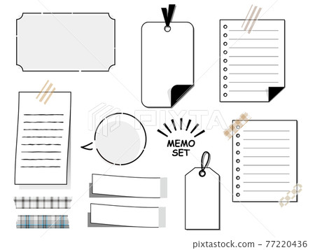 Note and sticky note frameset - Stock Illustration [77220436] - PIXTA