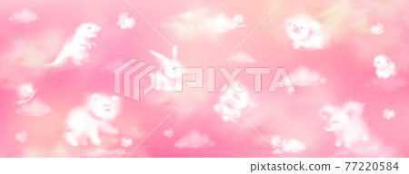 Cloud animals, realistic fluffy eddies elements 77220584