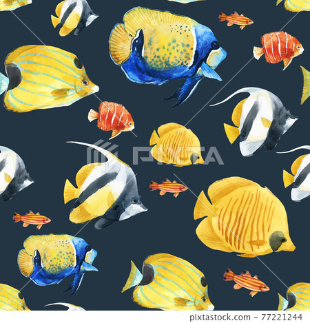 Beautiful vector seamless underwater pattern... - Stock Illustration ...