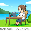 一個女人工作的插圖 77221289