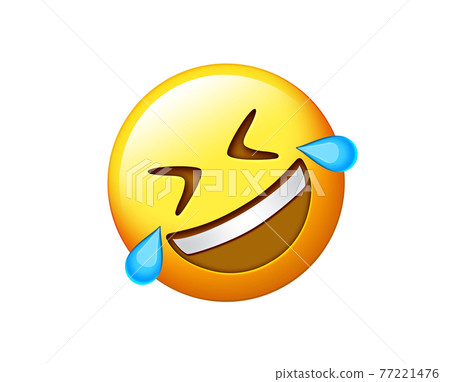 Yellow rolling on the floor laughing out loud face icon with closed eyes and blue tears Yellow rolling on the floor laughing out loud face icon with closed eyes and blue tears 77221476