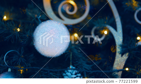Christmas tree with decorations. Christmas tree with decorations. 77221599