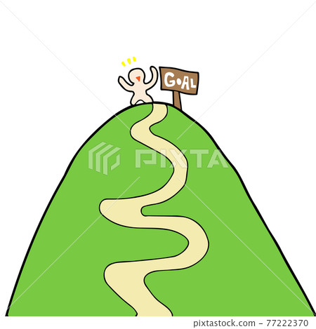 Illustration of a person who has reached the goal (top) Illustration of a person who has reached the goal (top) 77222370