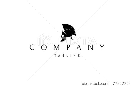Vector logo on which an abstract image of the helmet of the Greek warrior. Vector logo on which an abstract image of the helmet of the Greek warrior. 77222704