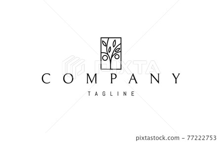Vector logo on which an abstract image of an orange tree. Vector logo on which an abstract image of an orange tree. 77222753