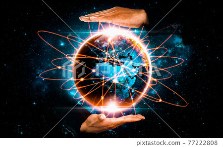 Global network connection covering earth with link of innovative perception Global network connection covering earth with link of innovative perception 77222808