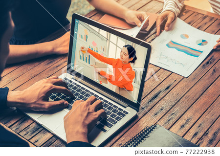 E-learning and Online Business Presentation Meeting Concept. 77222938