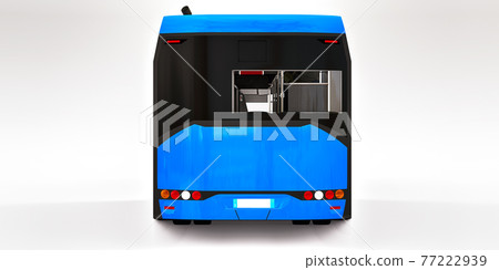 Mediun urban blue bus on a white isolated background. 3d rendering. Mediun urban blue bus on a white isolated background. 3d rendering. 77222939