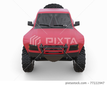 Most prepared red sports race truck for the desert terrain. 77222947