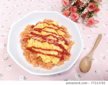 家庭未包裝的煎蛋捲飯 77223785