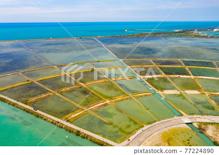 臺灣台南將軍區青鯤鯓扇形鹽田Tainan Yantian, Asia, Taiwan 77224890