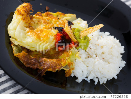 Battered cabbage with rice Battered cabbage with rice 77226238