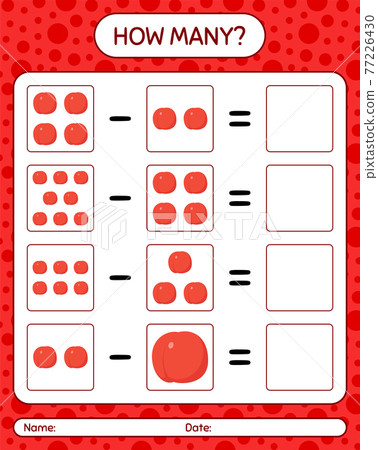 How many counting game nectarine. worksheet for preschool kids, kids activity sheet, printable worksheet How many counting game nectarine. worksheet for preschool kids, kids activity sheet, printable worksheet 77226430