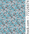 Mountain cherry blossoms _ blue 77226874