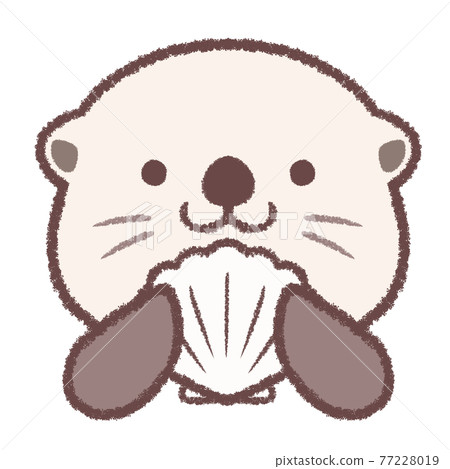 Sea otter icon with scallops 77228019