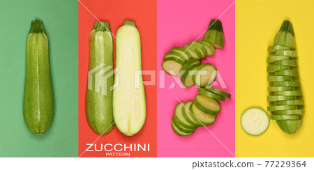 Creative layout made of zucchini. 77229364