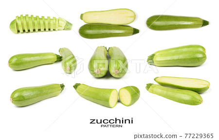 Perfectly retouched zucchini isolated on white. 77229365