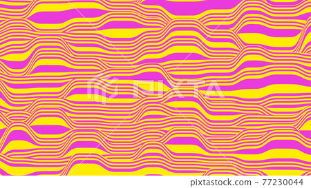 Abstract vector background in pink and yellow colors. Waves on a striped surface. Abstract vector background in pink and yellow colors. Waves on a striped surface. 77230044
