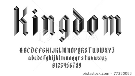 Set of alphabets font letters and numbers 77230093