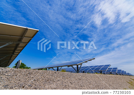Mega solar solar power generation solar panel [climate change image] 77230103