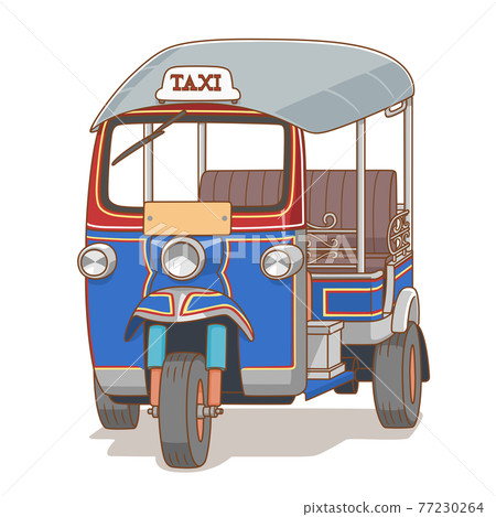 Vector illustration of tuk tuk in Thailand. Vector illustration of tuk tuk in Thailand. 77230264