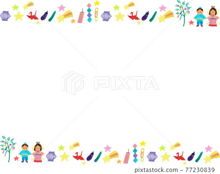 Watercolor Tanabata frame 77230839